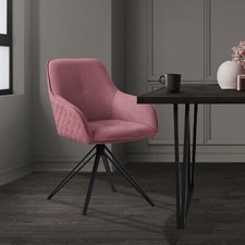 Sedia da cucina rosa antico braccioli schienale poltrona ergonomica girevole 360