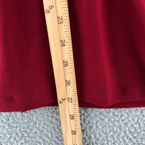 Susan Graver Top Womens XXS Red Crochet Bell Sleeve Vent V Neck Tunic Pullover - Picture 9 of 10