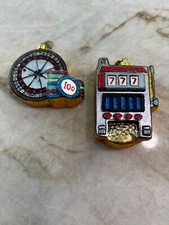 2 Pc KSA Kurt Adler Gambling Ornaments: Roulette & Slot Machine: JACKPOT!