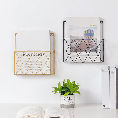 Wall File Organizer Metal Wall Mount Books Magazine Rack Holder School Office - Picture 5 of 13