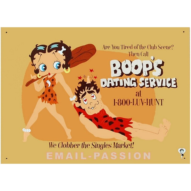 Plaque métal Betty Boop Dating Service décoration vintage 30x40cm plate
