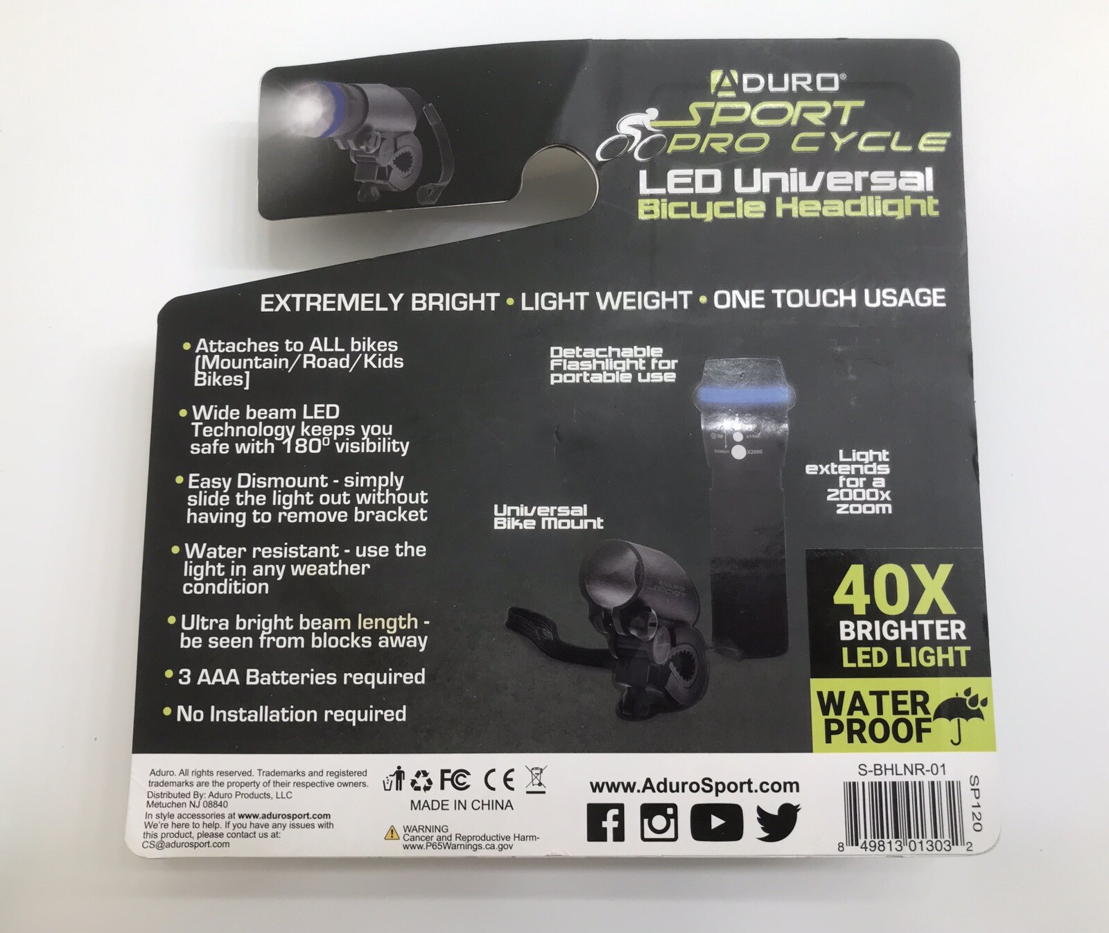 aduro sport pro cycle light