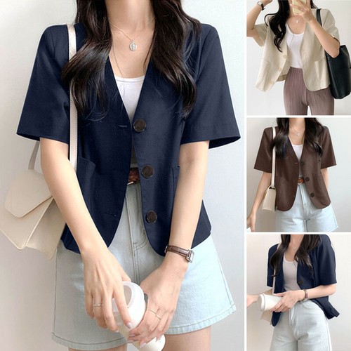 ZANZEA Women Summer Short Sleeve Blazer 