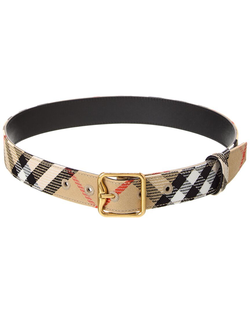 Холщовый пояс Burberry в клетку Женский коричневый M