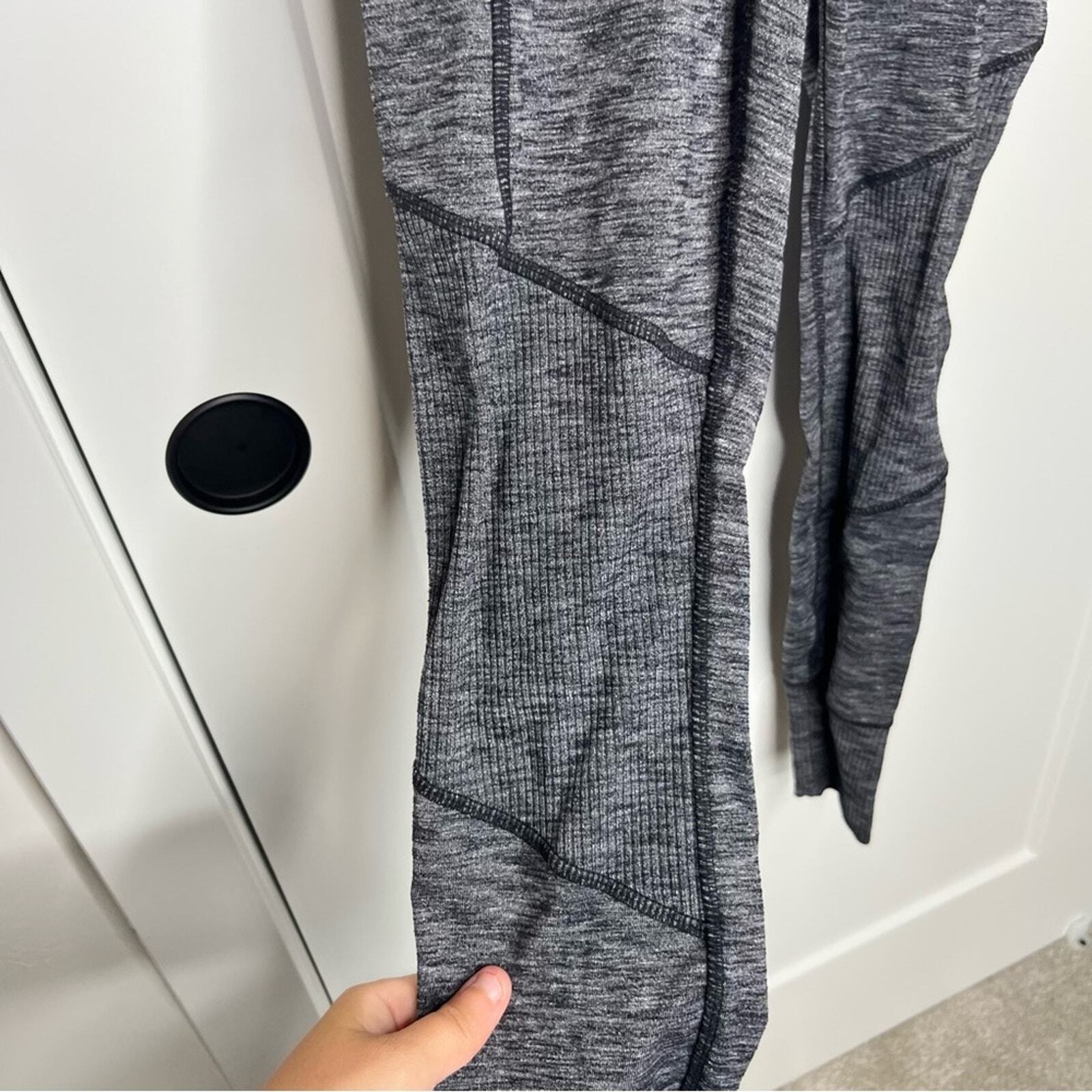 Athleta Excursion Heathered Grey Side Pocket Legg… - image 5