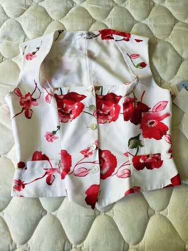 Guy Laroche Vintage Floral 80's Sleeveless Pencil Skirt Suit Size F46 Fits 10-12 - Picture 2 of 24