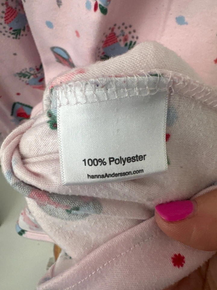 Hanna Andersson Girls Pink Holiday Nightgown Size 140 100% Polyester - Image 4 of 4