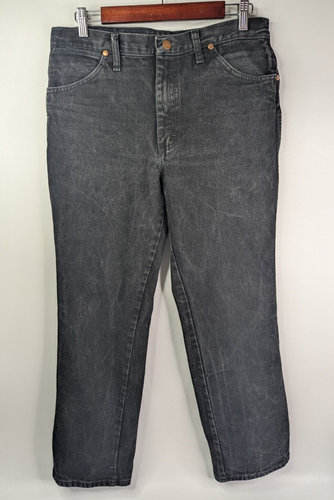 Wrangler Black Denim Jeans Men's 34x30 (Fits 32x30) Cowboy Cut Western 936WBK - Picture 3 of 11
