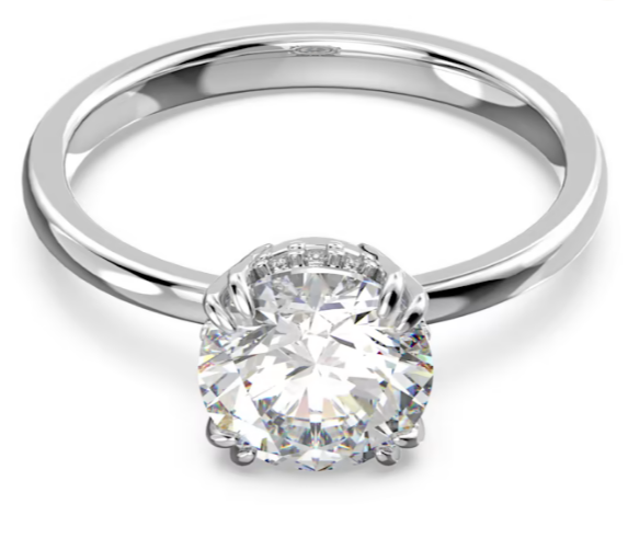 SWAROVSKI CRYSTAL CONSTELLA RING ROUND SMALL WHITE SIZE 58 LARGE
