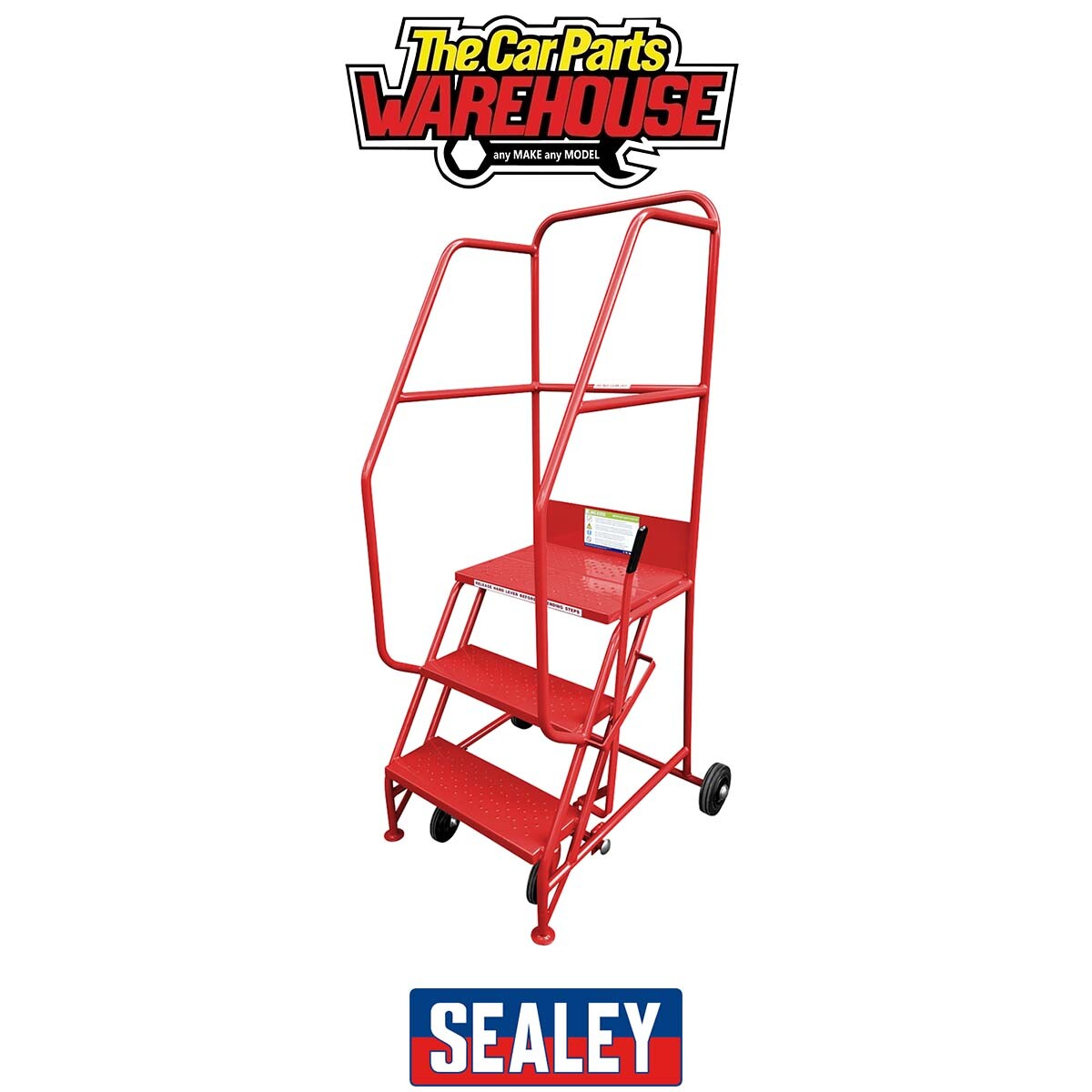 Sealey MSS03 Mobile Safety Steps 3-Tread / Ladder / Platform