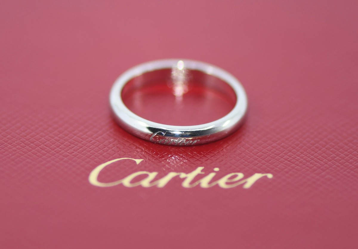 Cartier Platinum Wdding Band Ring Size 52