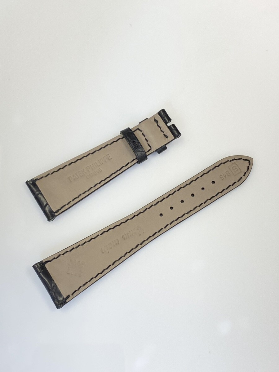 Genuine Patek Philippe Black Alligator Leather Band Strap 22 mm x