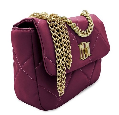Purse Bag Pink Red Quilted NWT Women's Badgley Mischka Gold Chain Crossbody  - Picture 4 of 8