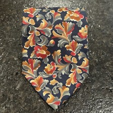Christian Dior Monsieur Silk Neck Tie Multicolor Floral Woven Italy Made In USA