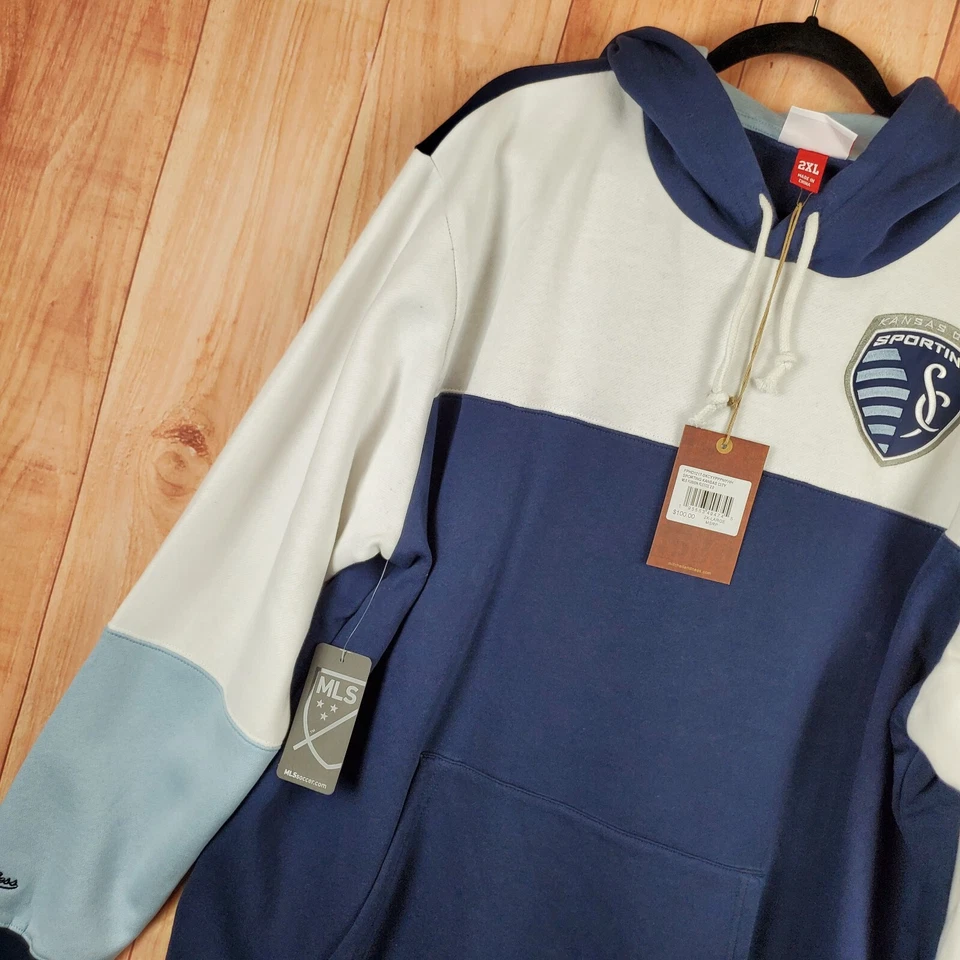Mitchell & Ness Hoodie Mens XL Navy Graphic Sweatshirt Sporting Kansas City - Image 2 of 4