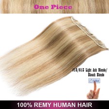 120G Real Remy Clip in Human Hair Extensions One Piece 3/4 Full Head Invisible