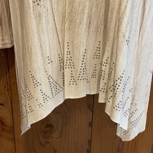 NUEVA CON ETIQUETAS CAMISA VOCAL occidental BLING MARRÓN NATURAL TÚNICA bohemia más 1X-3X piedras - Imagen 3 de 6
