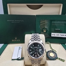 2023 PAPERS Rolex Datejust 41mm Steel Jubilee Mint Green Stick Dial 126334 BOX
