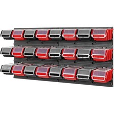 WALL MOUNTED TOOL PEG BOARD 772mm x 390mm 24 PIECES WITH LIDS GARAGE STORAGE