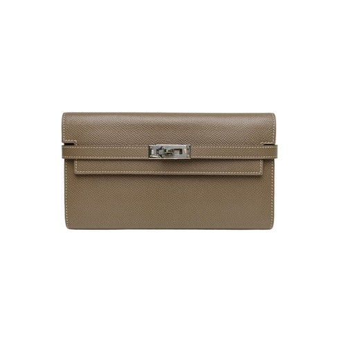HERMES Kelly Long Wallet Étoupe(18) Epsom Leather 2017 Card Case