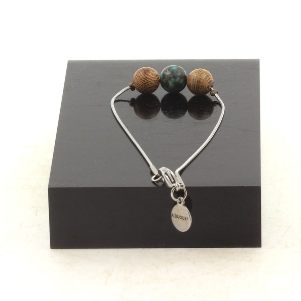Steine Und Mineralien. Armband Aus Edelstahl Mit Einer Afrikanischen TüRkisperle-image