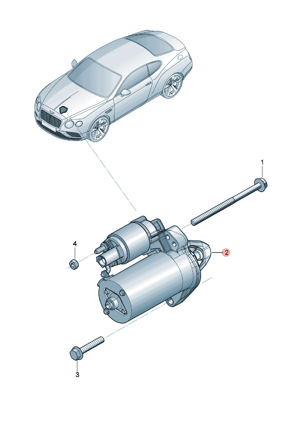 Bentley Continental GT 2004-2019 LEFT Starter motor