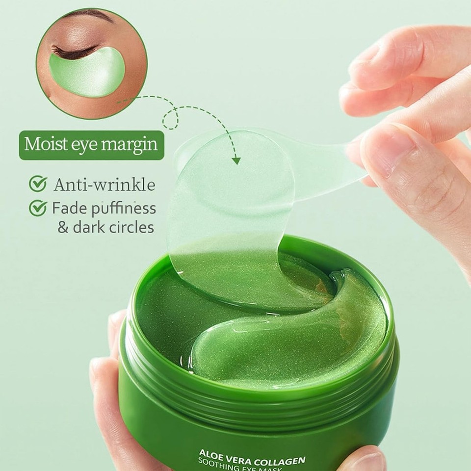 Under Eye Patches - 60 PCS Aloe Vera Eye Masks for Dark Circles and ...