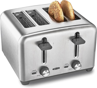 Bella 4-Scheiben-Toaster Mit Extra Breiten Toastschlitzen Und Herausnehmbarem Kr