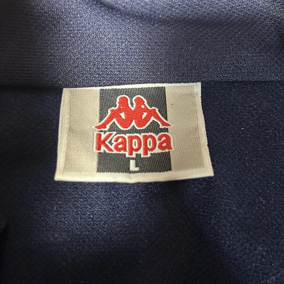 Chaqueta De Colección Kappa Fútbol Cremallera Completa Logo Bordado 2 Tonos Azul Color Hombres L Foto 3 de 4