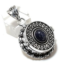 Lapis Lazuli Gemstone Handmade 925 Sterling Silver Jewelry Pendant 1.77