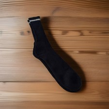 VTG socks men s black crew grey stripe 10-12 USA made OTC acrylic blend