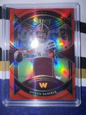 2024 PANINI Select  JAYDEN DANIELS ROOKIE Swatches #RS-JDS Red Prizm Commanders