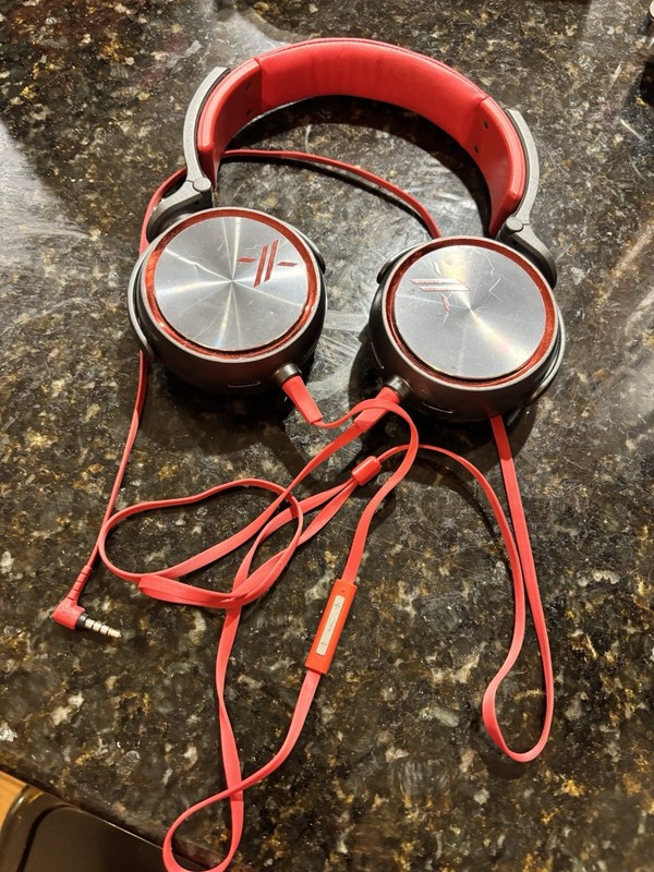 Sony MDR-X05 Simon Cowell X-Edition Over-Ear Headphones Red/Silver On-cable mic