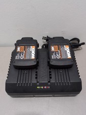 WORX 20V Dual Port Quick Charger Power Share WA3884 2 Batteries WA3575 Tested