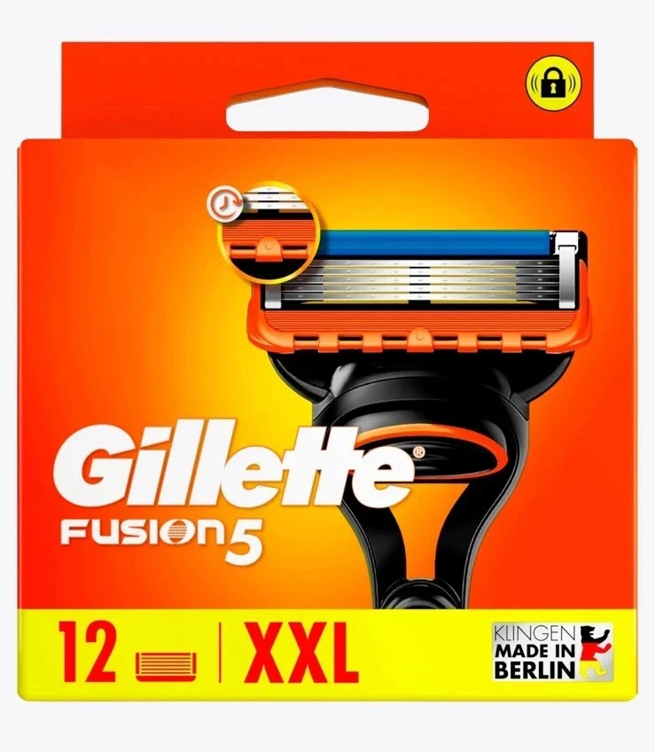 Gillette Fusion 5 Rasierklingen 12 Klingen XXL Pack OVP 100% Orginal Klingen~