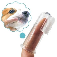 Soft Silicone Pet Finger Toothbrush Dog Cat Teeth Cleaning Tartar Care Tool 1Pc