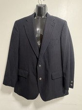Brooks Brothers 1818 Blazer 44R Navy Pinstripe 100% Wool Made in USA Mens Jacket
