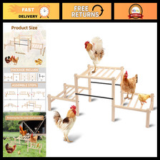 Natural Beech Wood Chicken Perch Roosting Ladder for Poultry Birds, Durable