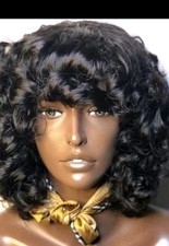 Omotola Bouncy Curls, Full Fringe , Grade 12a Luxury Factory Wig.  (250g)