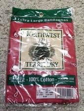 VINTAGE Northwest territory EXTRA LARGE RED BANDANNAS 3PK NEW MADE IN USA