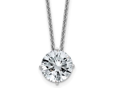 1,50 Karat (ctw D-E-F) 7,5 mm Moissanit Solitär Halskette in 14 kg Gold