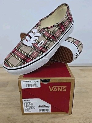 Vans Shoes Men 6.5 / Wmns 8 Red Plaid White Sole Christmas Hunting Limited 