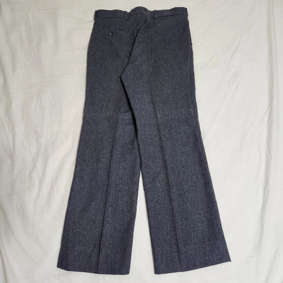 Pantalones de vestir de lana azul oscuro cuerno de caza vintage años 60 Foto 2 de 4