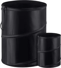 BBTO 2 Pcs Pop up Car Trash Can, Combination Size Portable Collapsible Black 