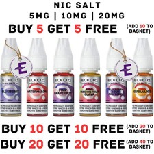 Elf-Liq Bar Nic Salts e cig liquid 5/10/20 mg 10ml Elfliq Vape Juice 50/50 FREE