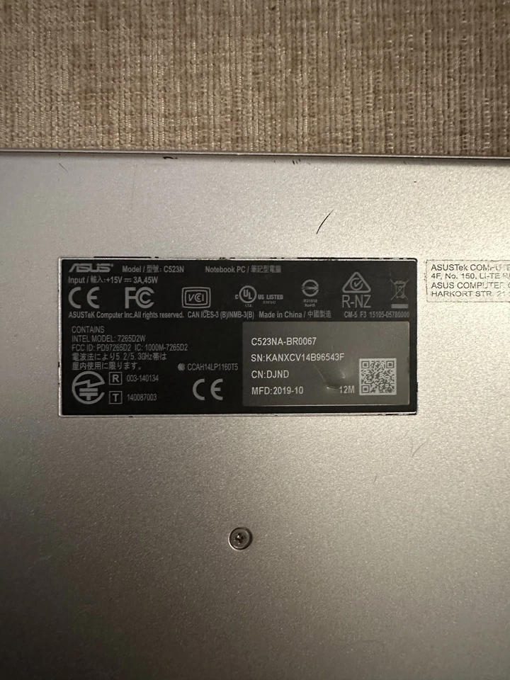 ASUS C523 Touch 15.6 Intel Pentium Chromebook - 64 GB eMMC Silver, Boxed - Image 3 of 4