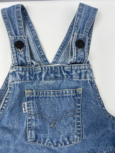 Vintage Levi’s Denim Overall Shorts Size 4 Kids – 100% Cotton USA Style - Picture 5 of 15