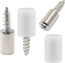 30 Pcs Shelf Support Pegs, Self-Tapping Screws with White Anti-Slip Sleeve, Shel