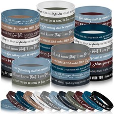 120 Pcs Bible Verse Silicone Bracelets Bulk Religious Scripture Rubber Wristb...