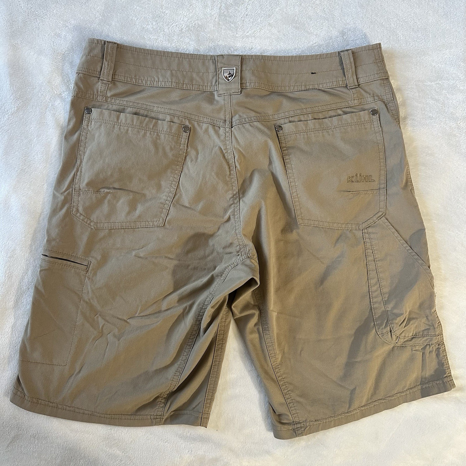 KUHL Radikl Nylon Stretch Hiking Cargo Shorts for Men Size 34 Fossil Tan